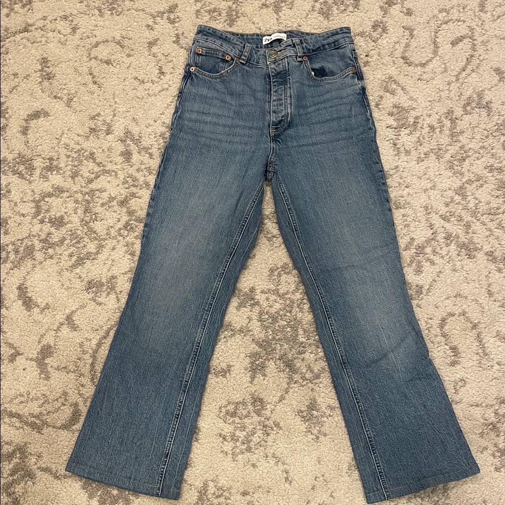 Zara Blue Wide Leg Jeans